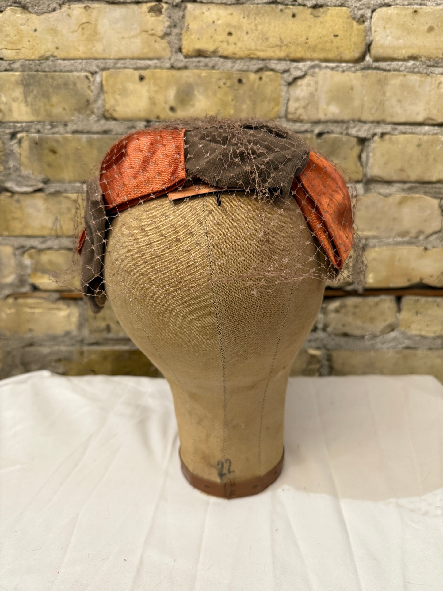 Bronze Ribbon and Velvet Hat