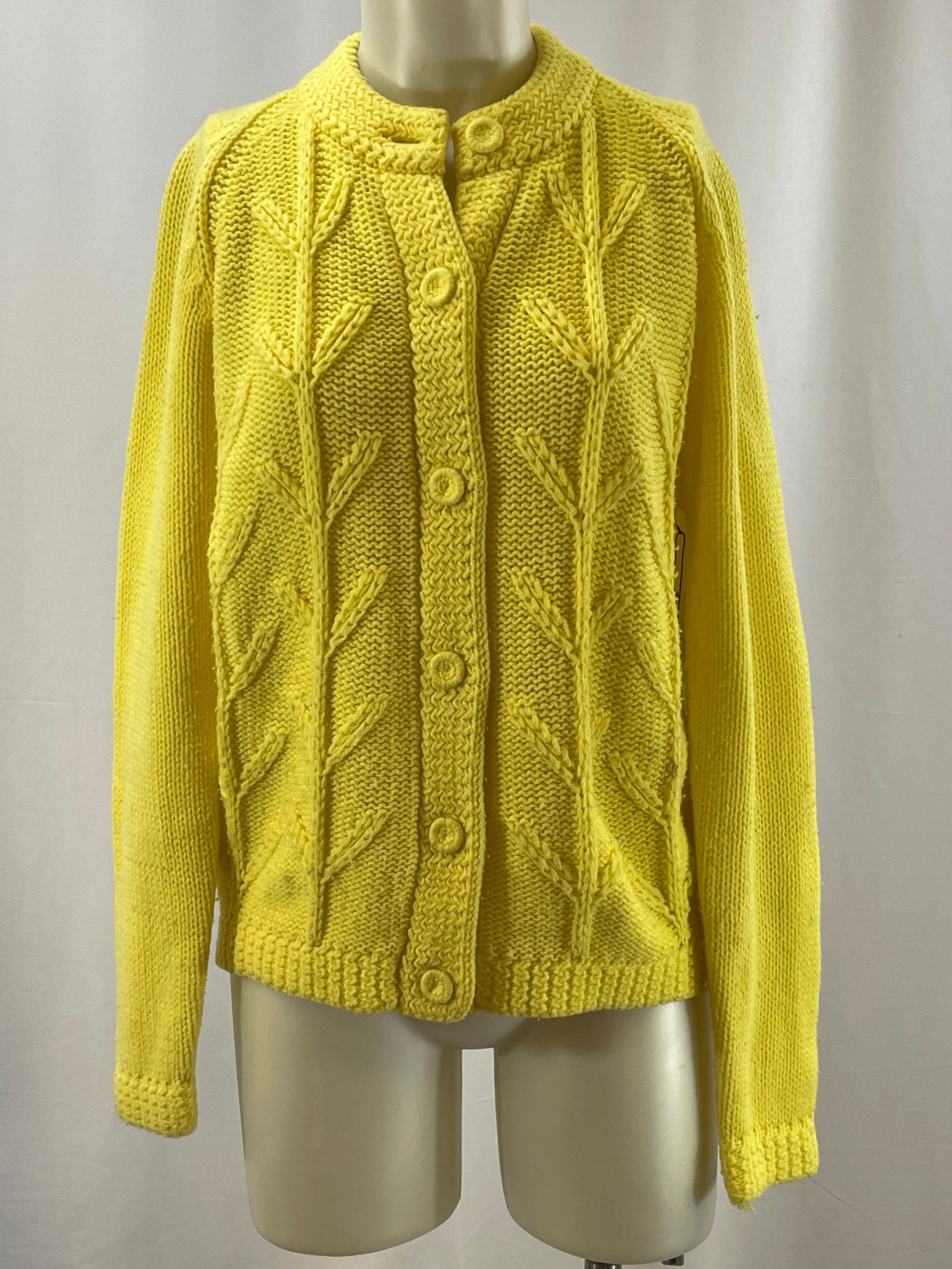 Yellow cable knit on sale cardigan