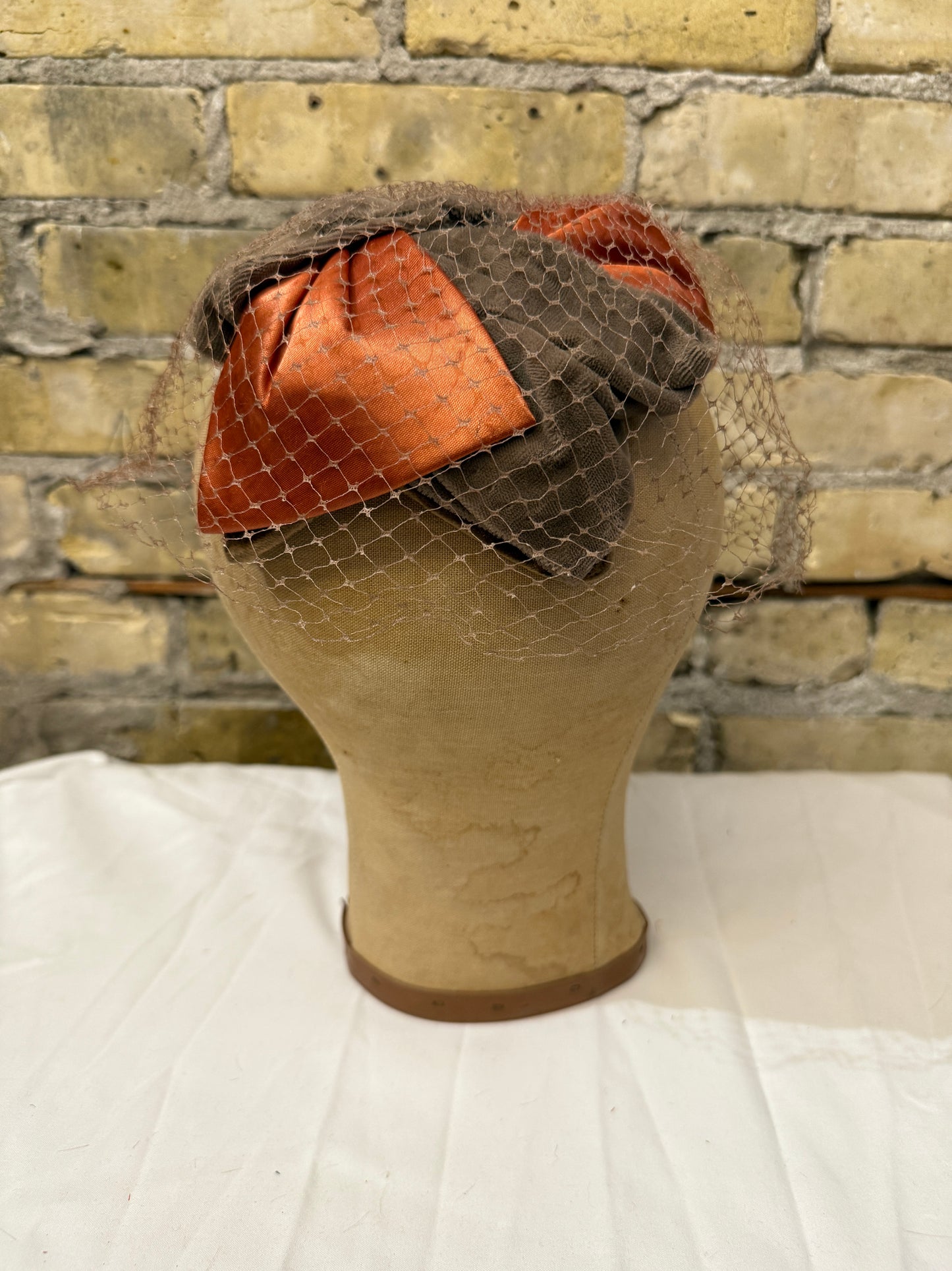 Bronze Ribbon and Velvet Hat