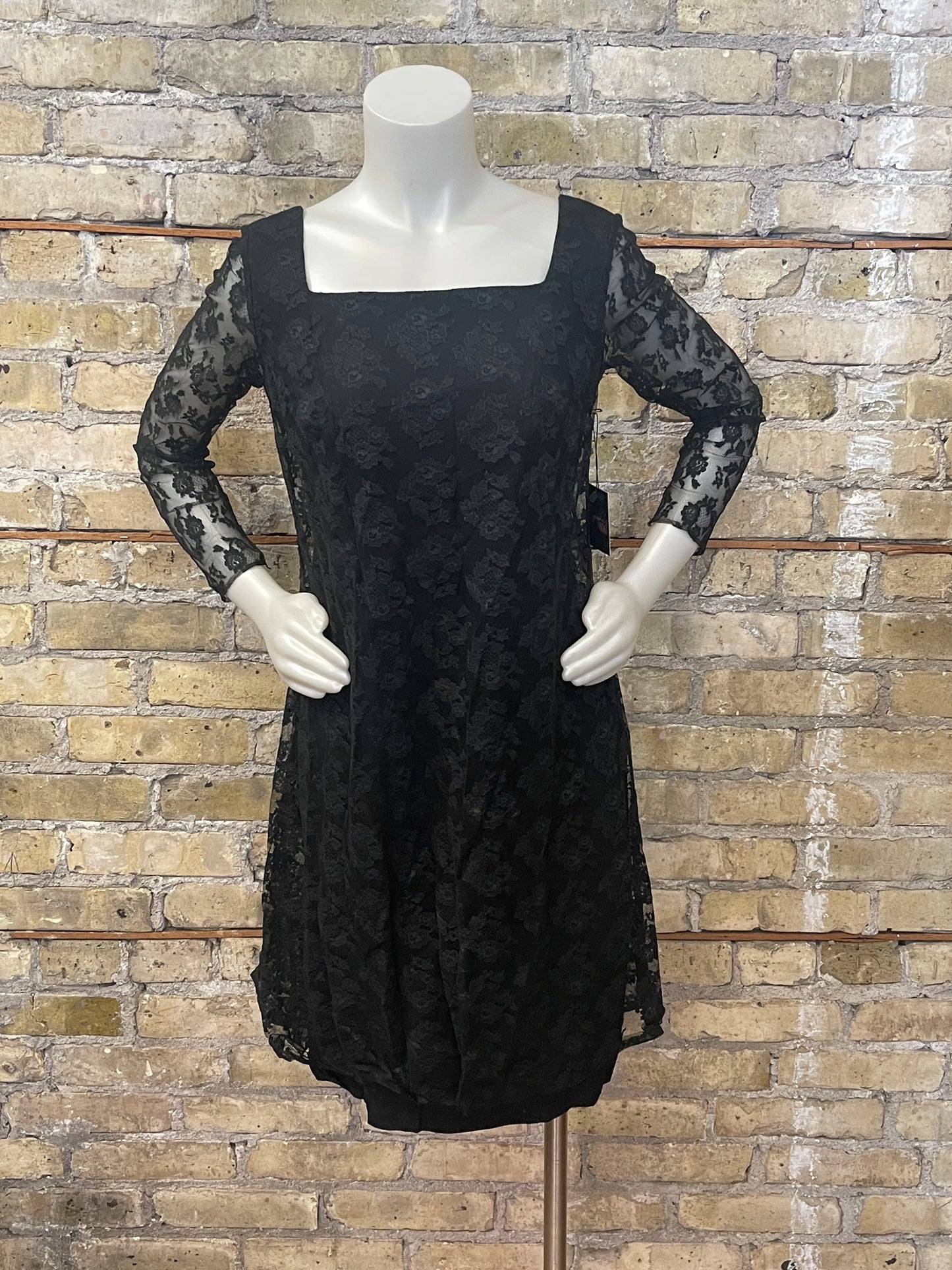 60s Black Lace Mod Dress