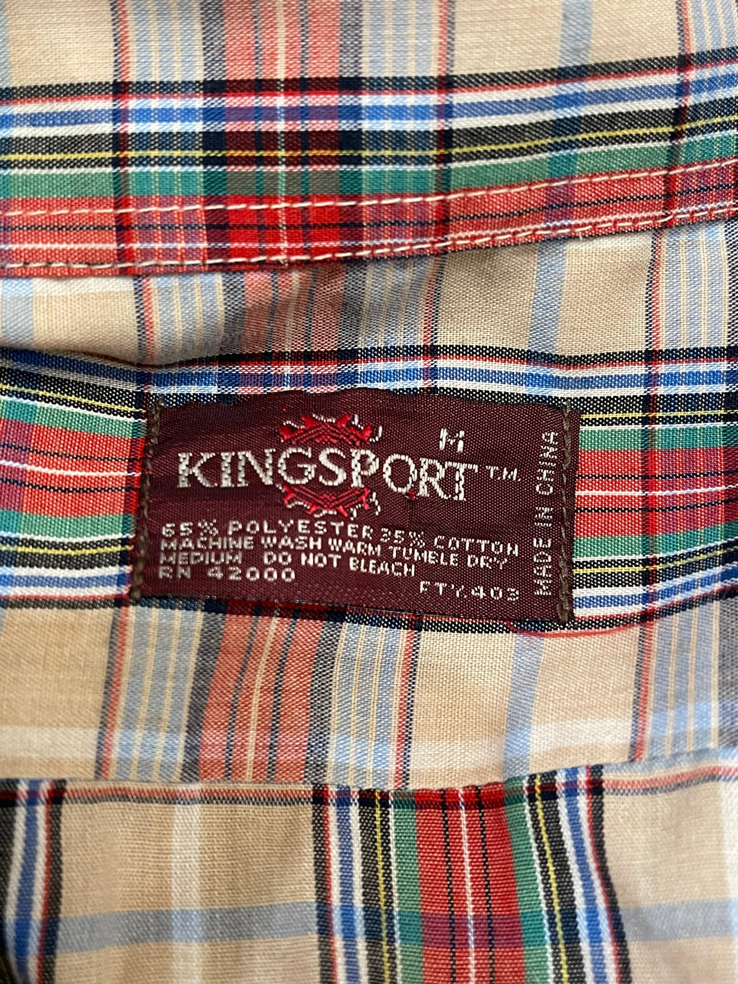 Kingsport Vintage Style Plaid Shirt