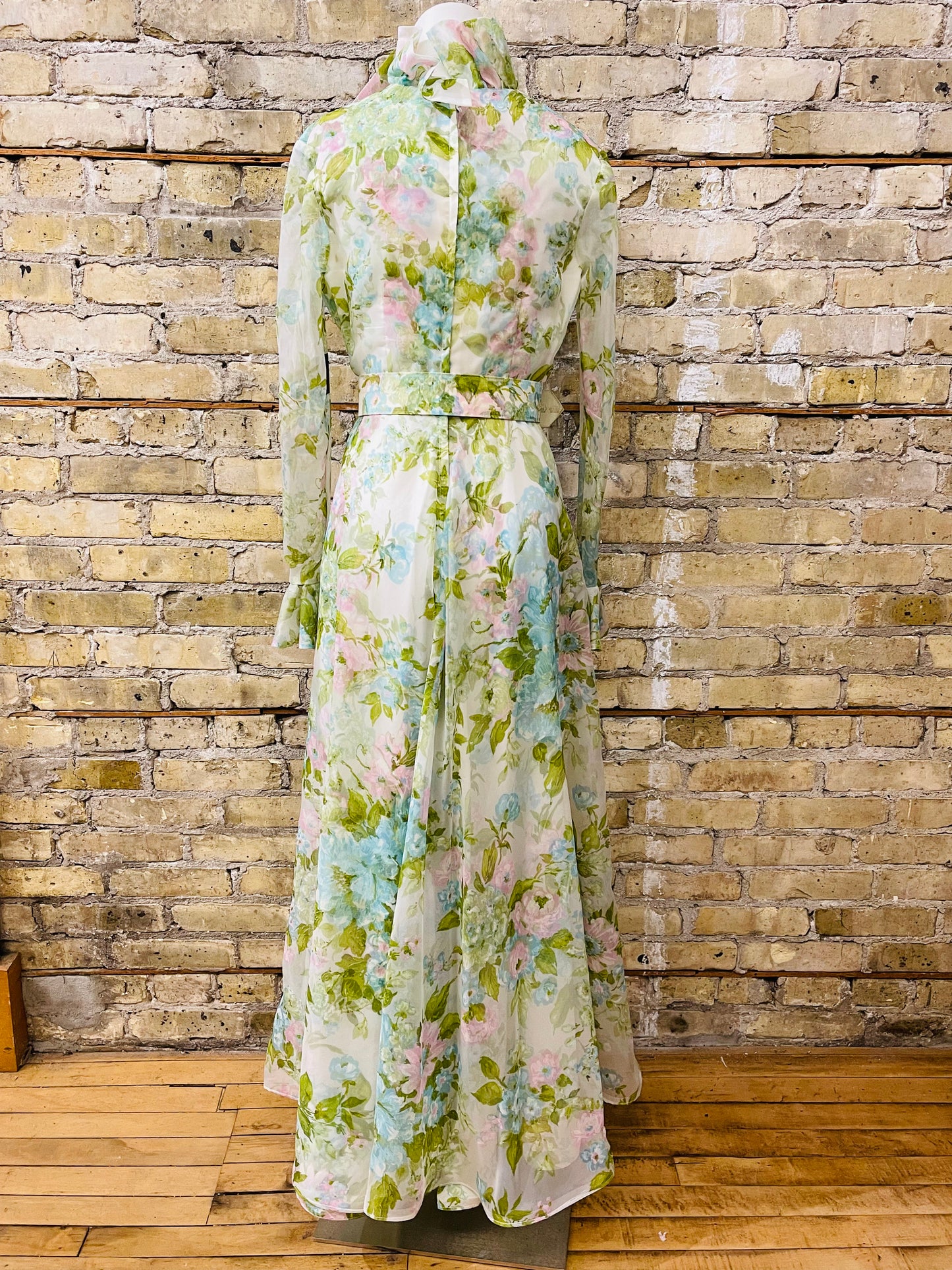 70s Floral Boho Maxi Dress