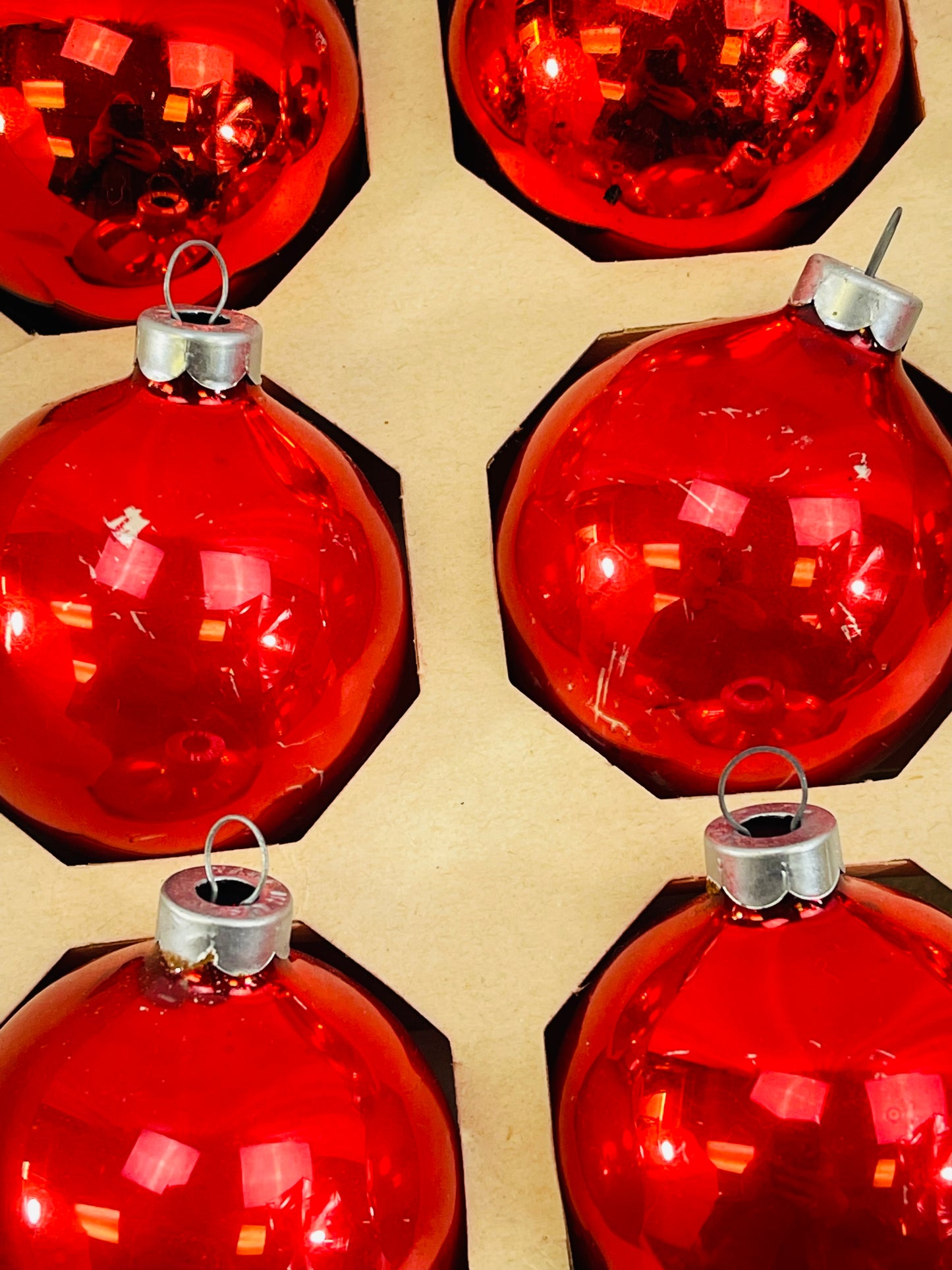 Mixed Glass Ornaments - Red