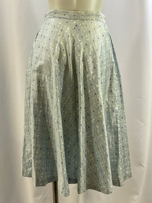 Blue Print 50s Cotton Skirt