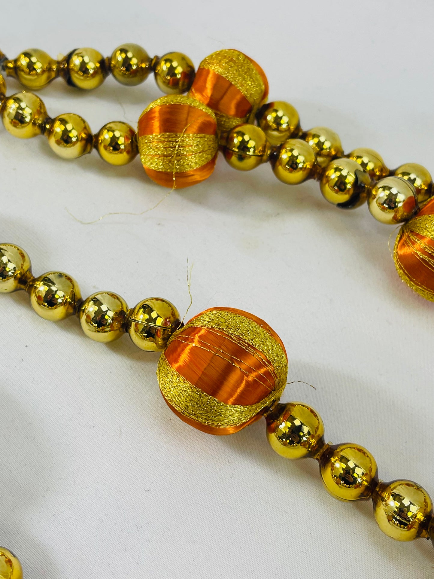 Gold & Orange Mercury Glass Bead Garland