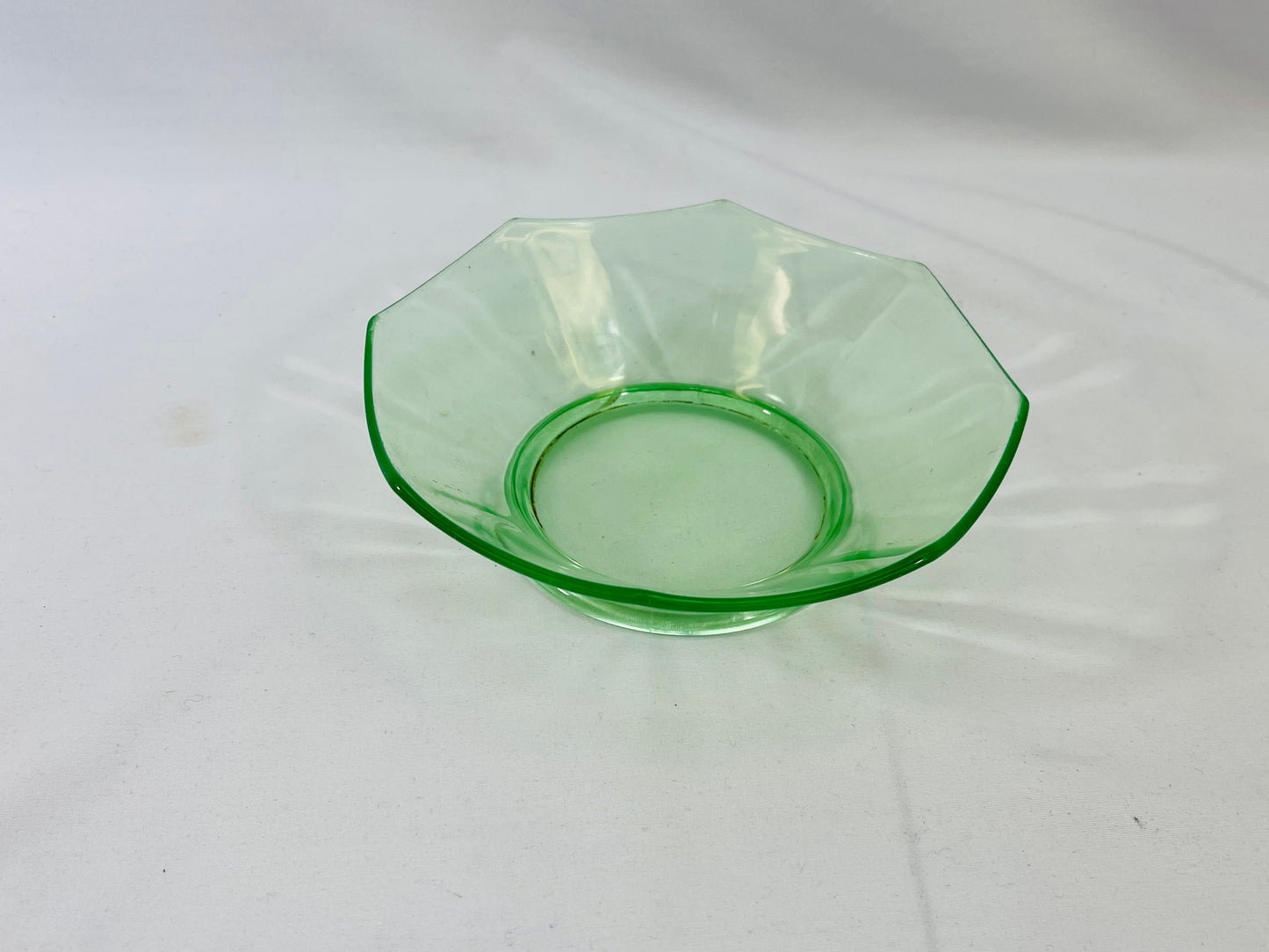 Uranium Glass Octagon Bowl