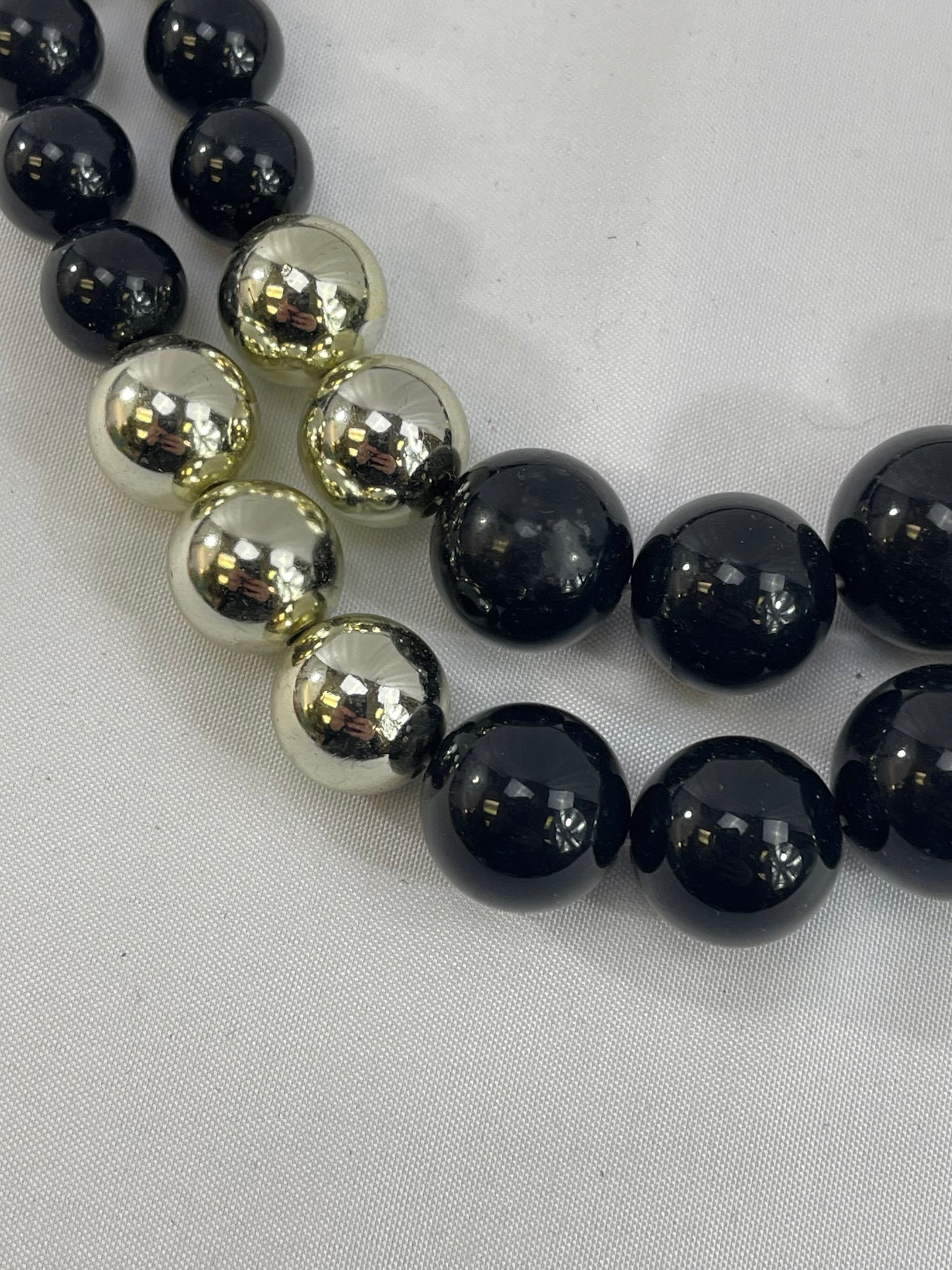 Black & Gold Double Strand Necklace