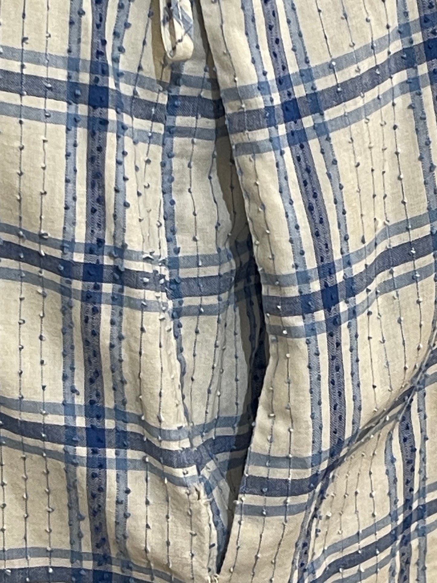 50s Blue Plaid Cotton Day Dress - Volup!