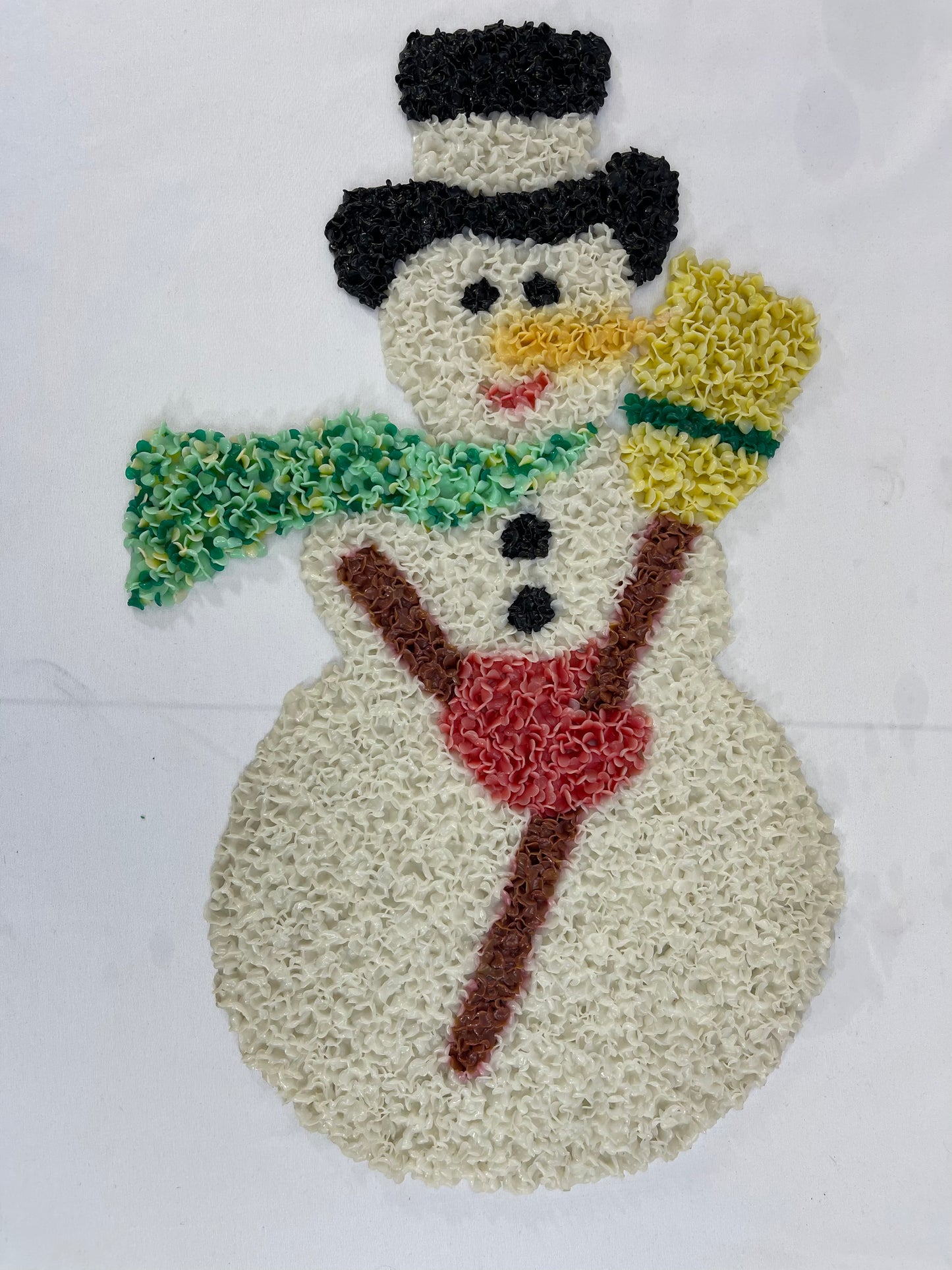 Melted Popcorn Plastic Snowman