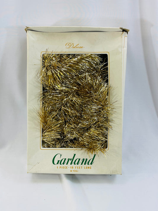 Vintage Gold Long Strand Tinsel Garland