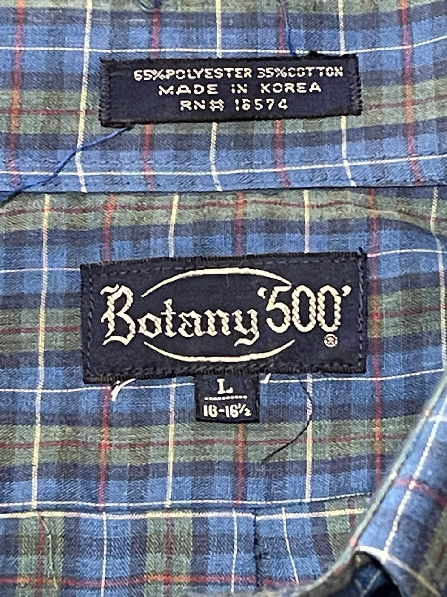 Botany 500 Blue Plaid Shirt
