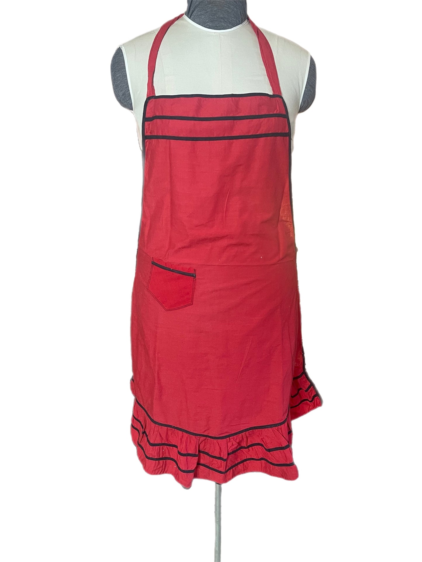 Red & Black Full Kitchen Apron