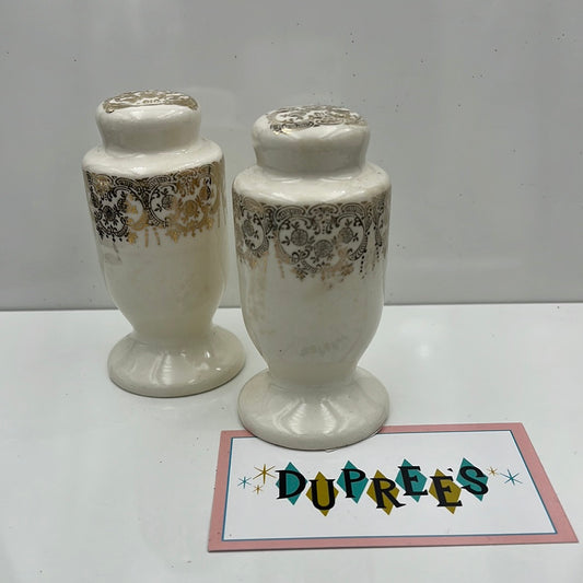 Ivory and Gold Salt and Pepper Shakers