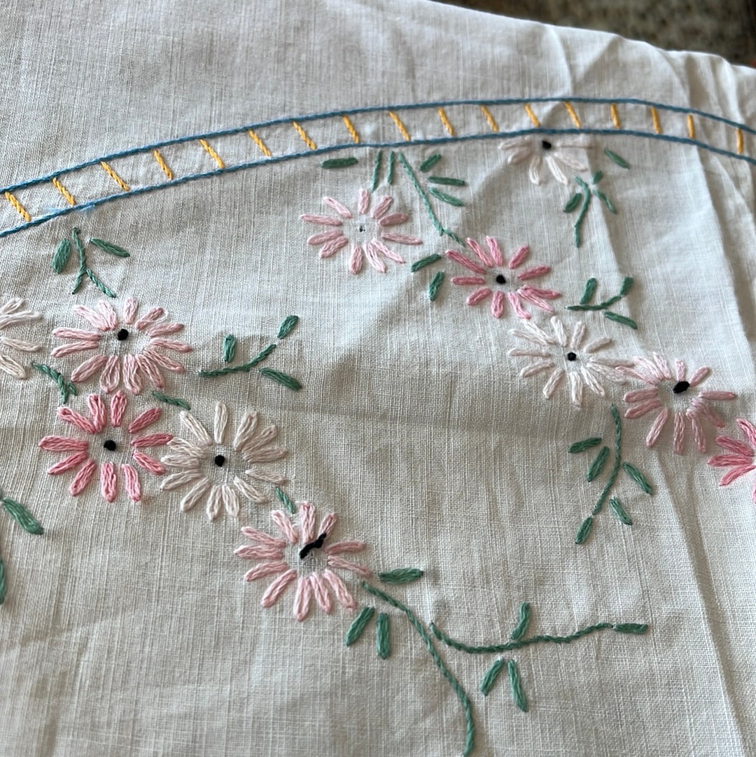 Cotton embroidered tablecloth