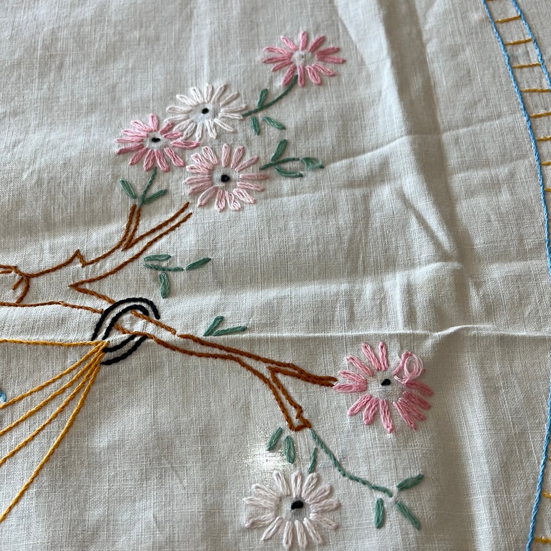 Cotton embroidered tablecloth