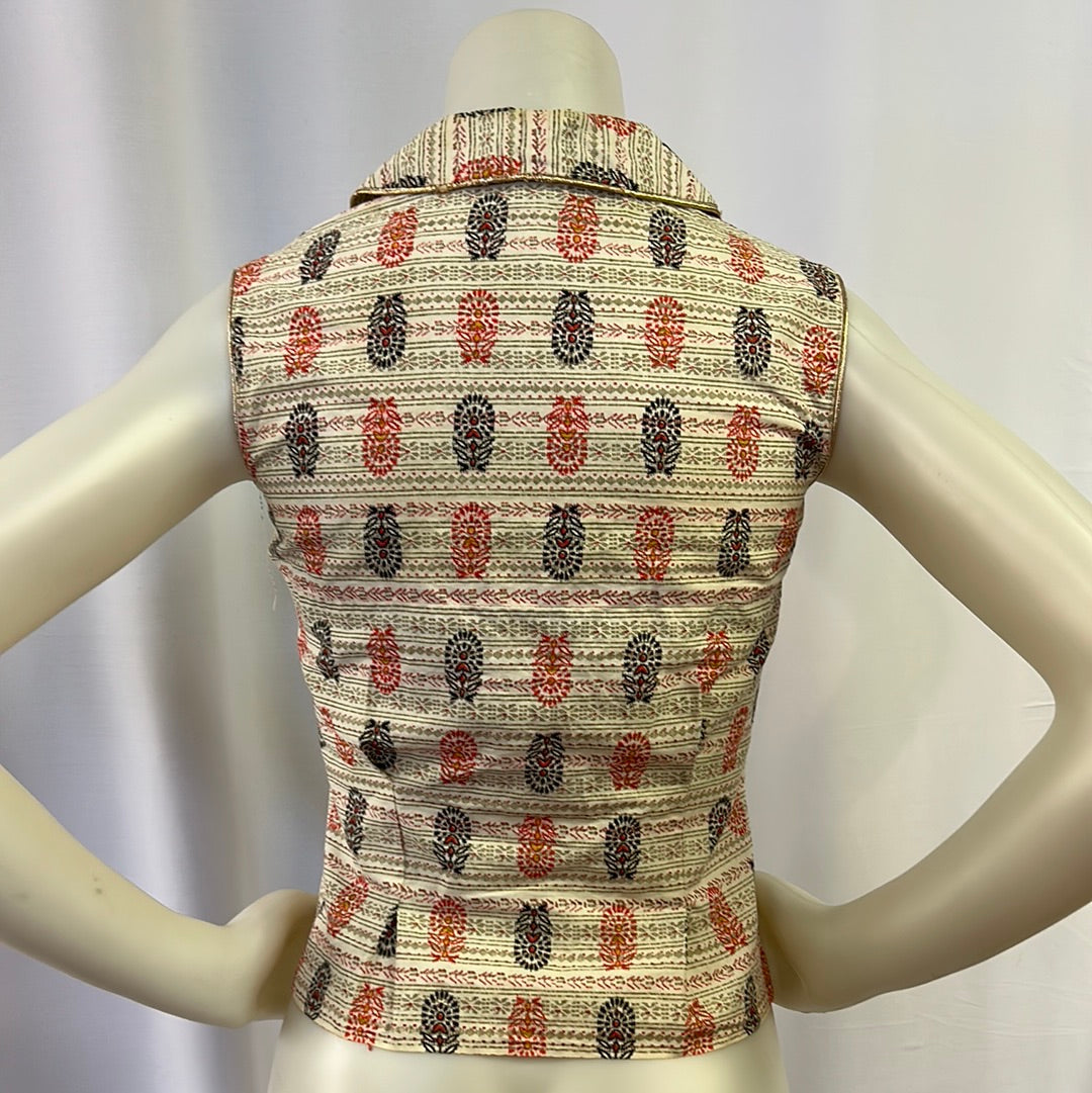 Vibrant Patterned Sleeveless Blouse