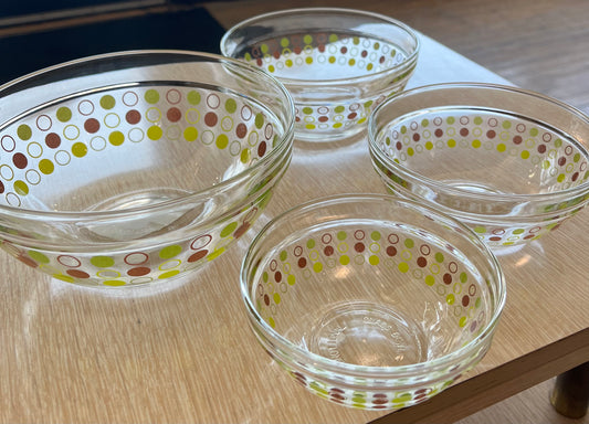 Glass Polka Dot bowl set