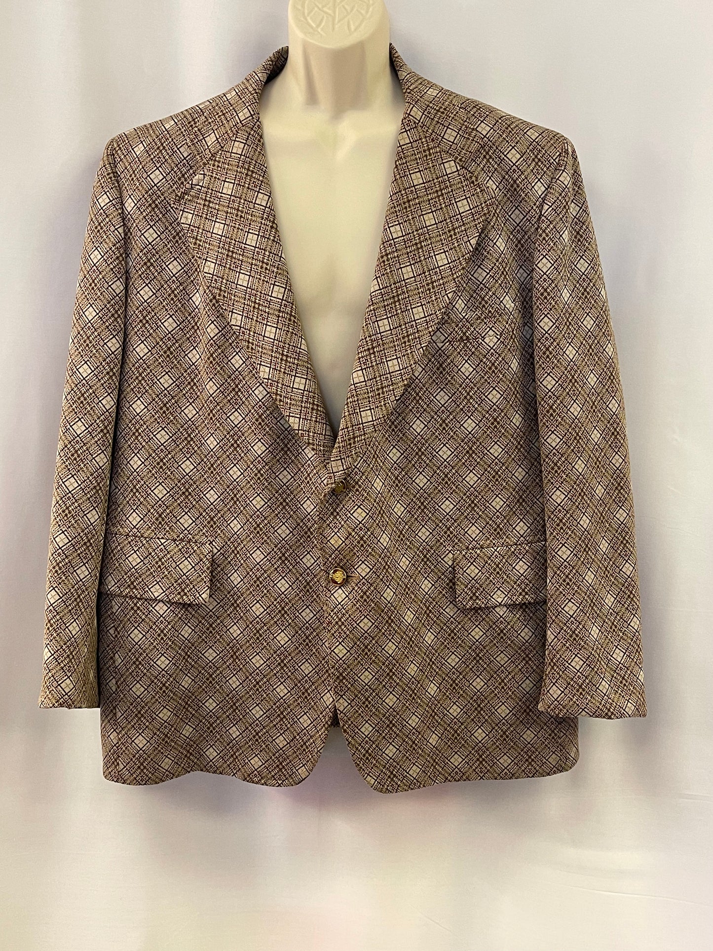 70s Botany 500Polyester Checked Suitcoat