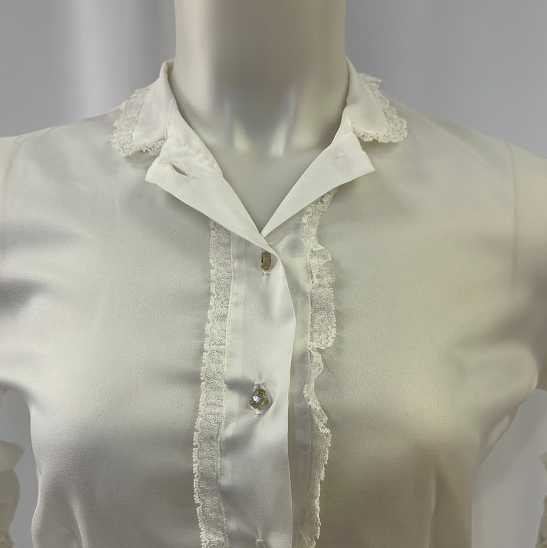 Ladies Lacy Button Up Blouse