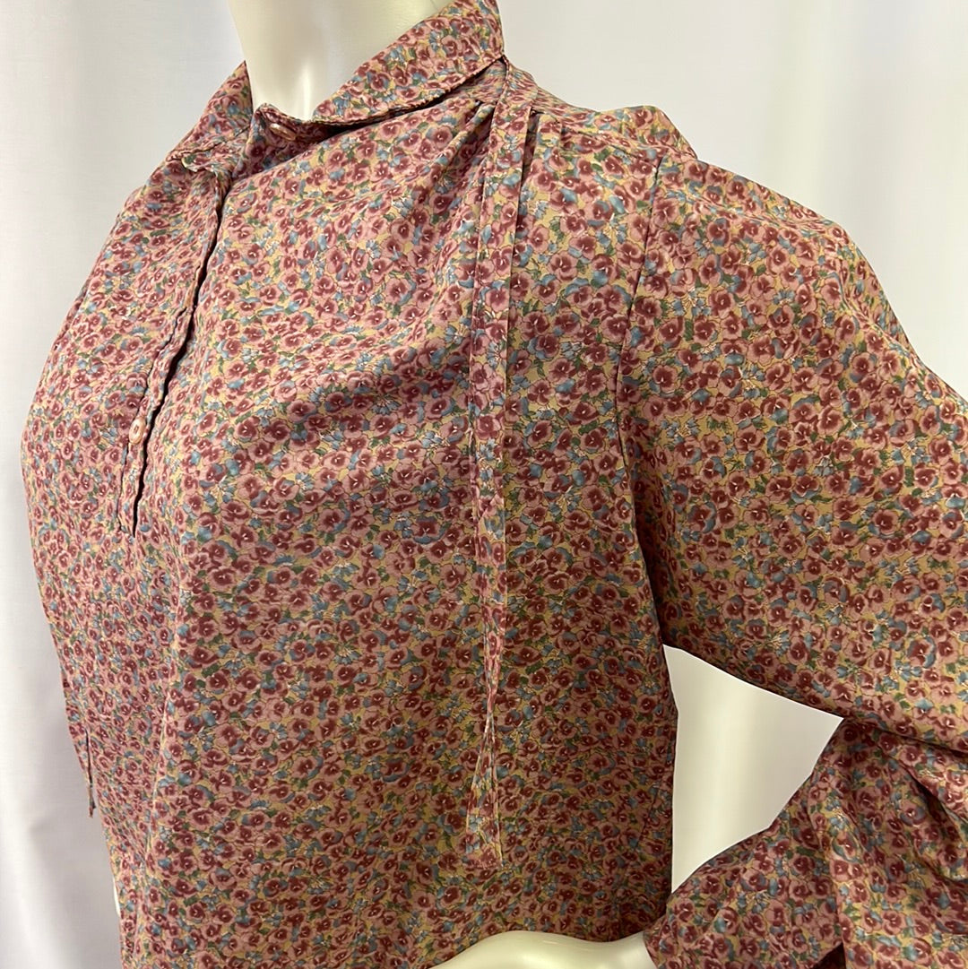 60s Multi-Colored Floral Blouse