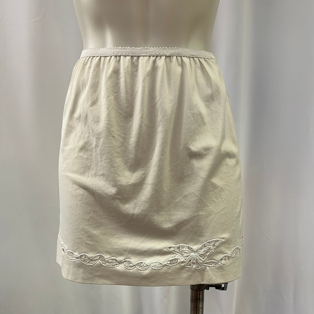 White Embroidered Quarter Skirt Slip