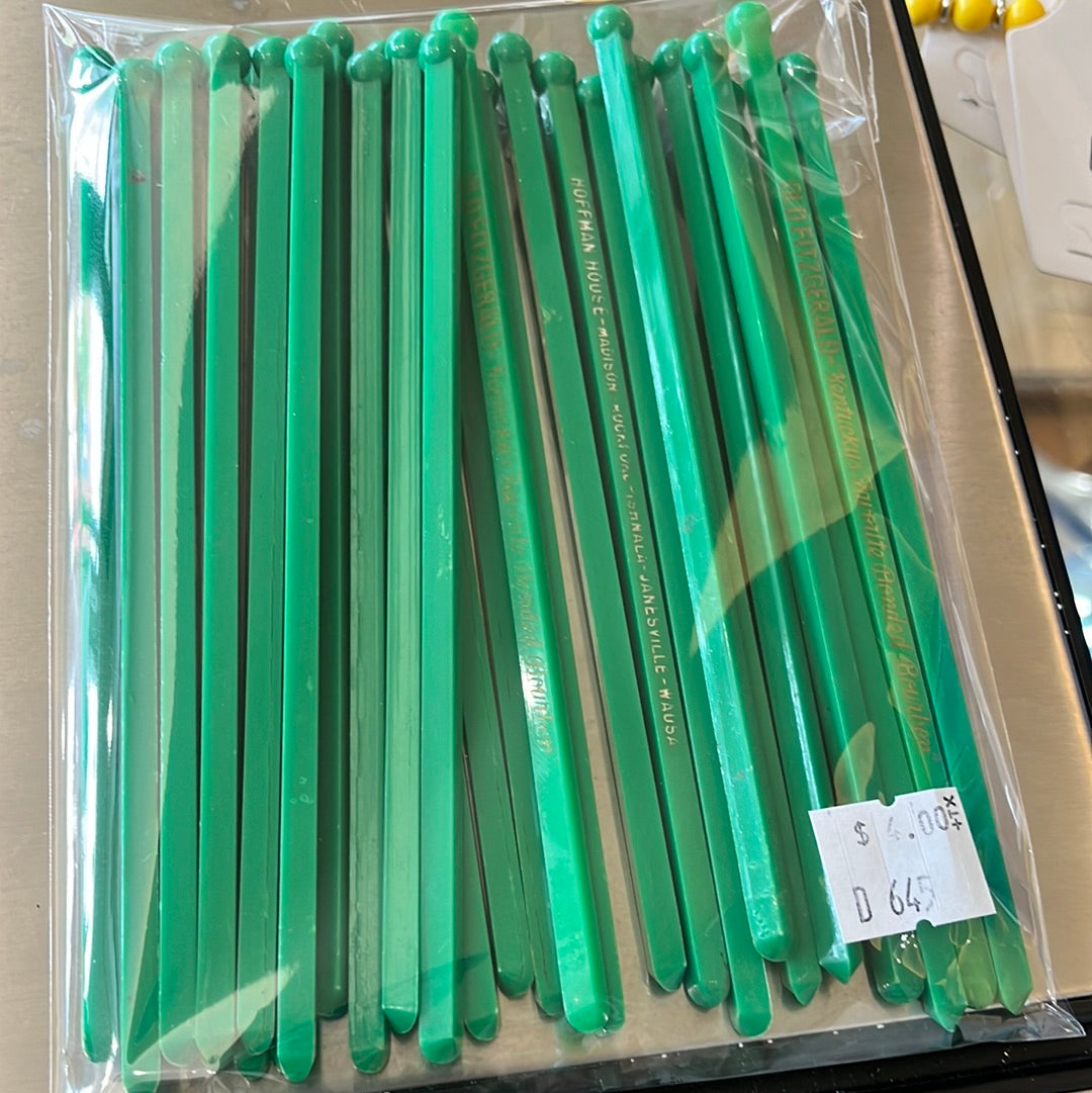 Kelley green drink stirrers