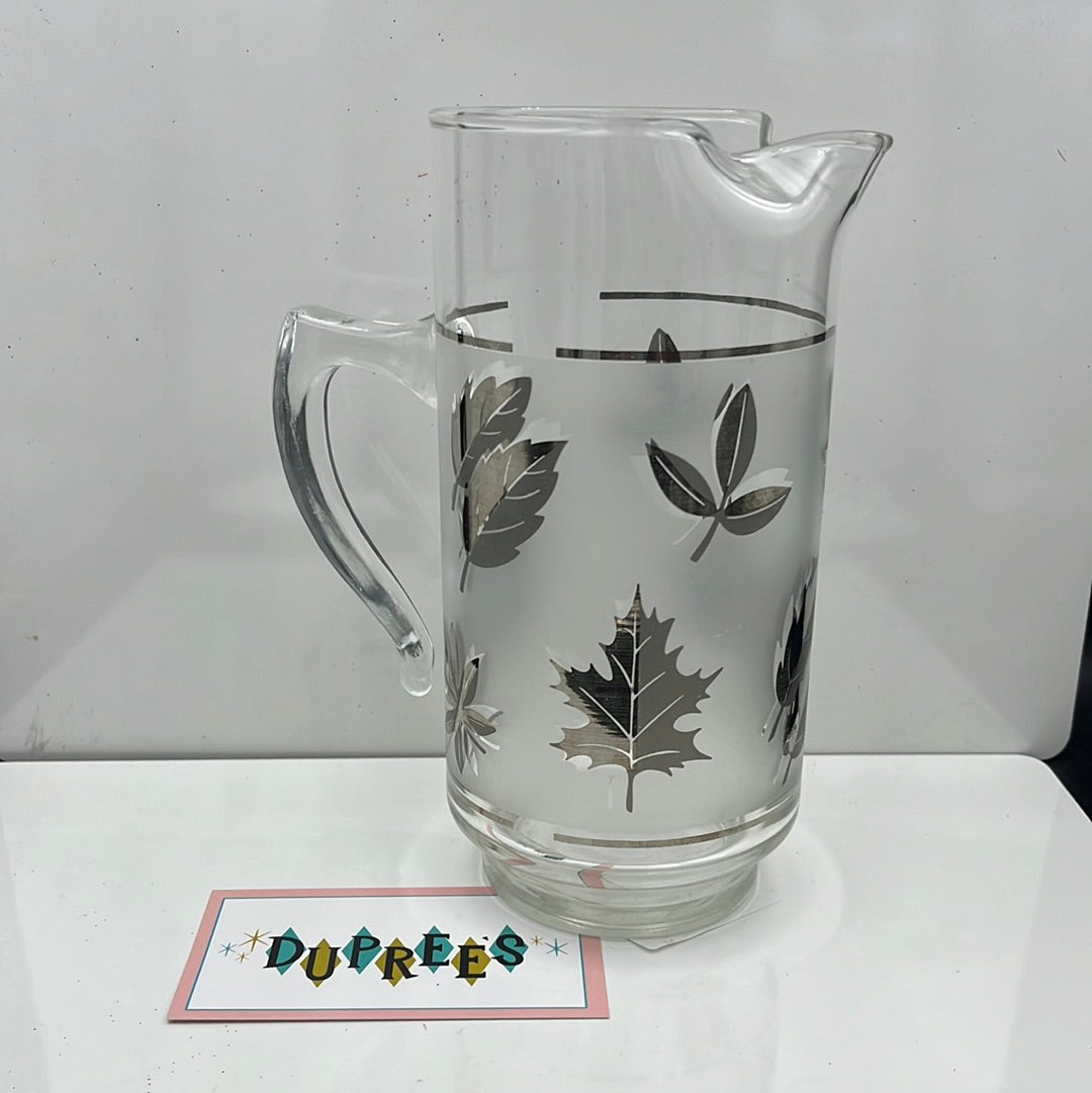 Mini Libby Glass Silver Leaves Pitcher