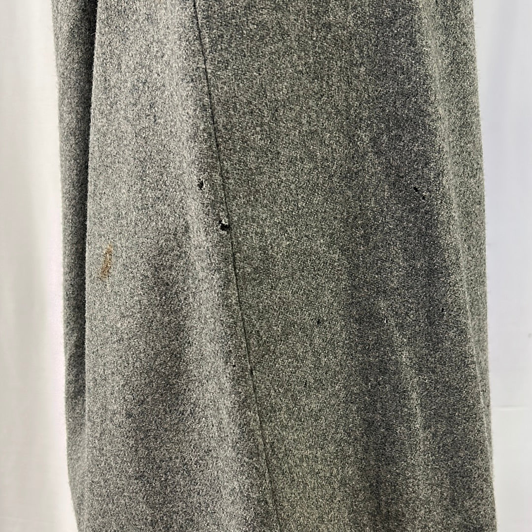 Grey Straight Wool Skirt