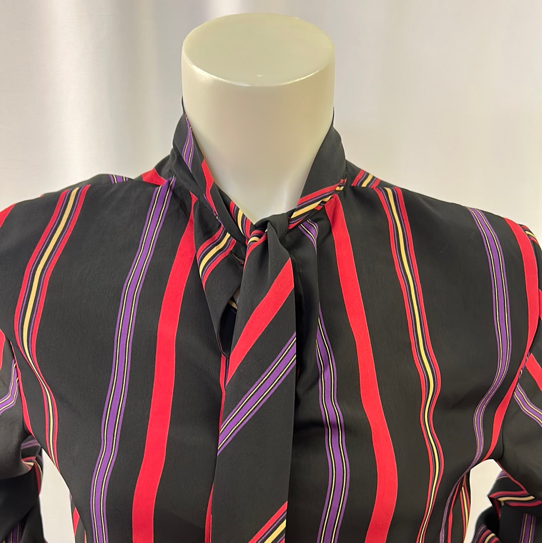 60s Vertical Striped Blouse