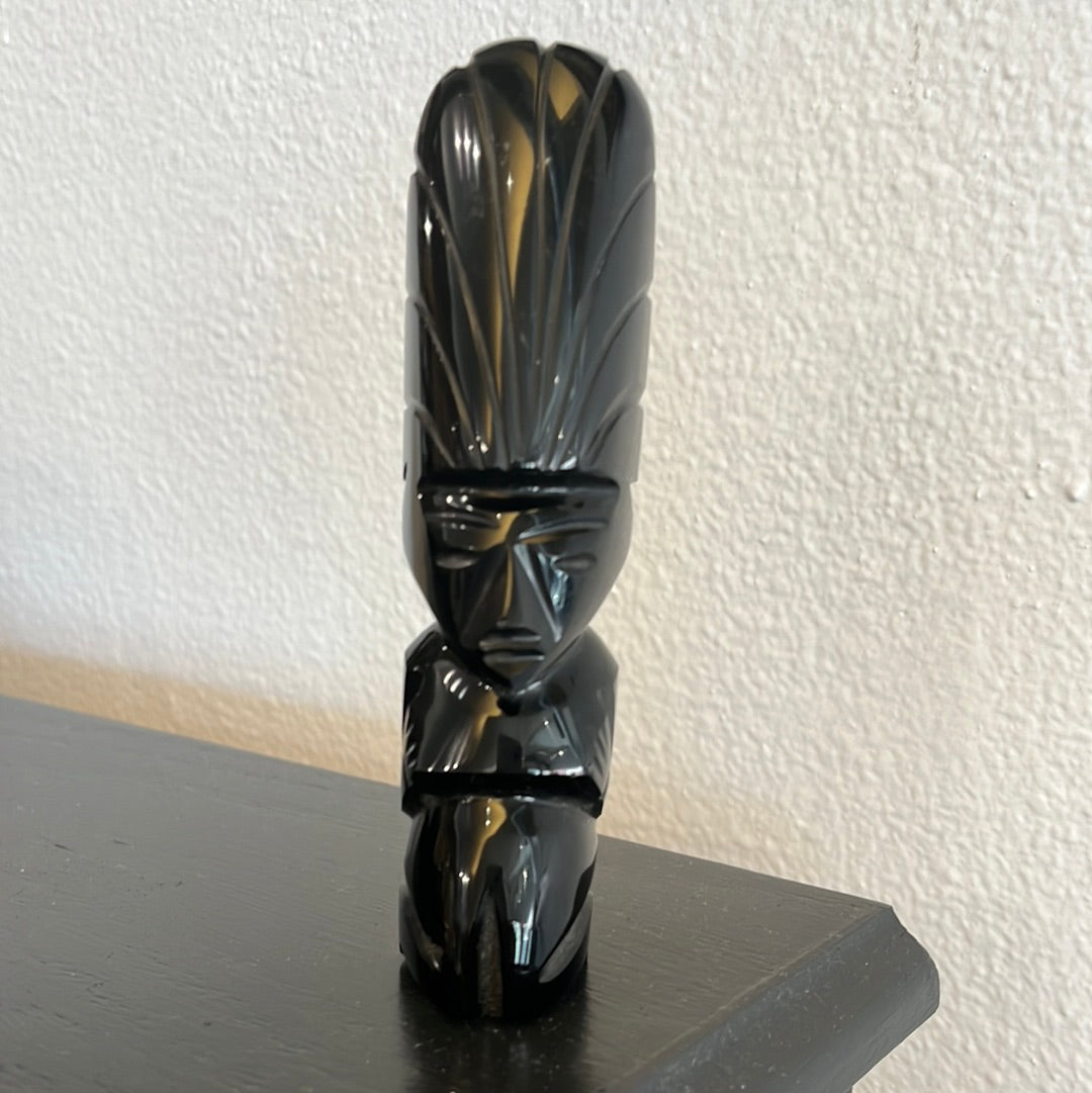 Obsidian Aztec figure