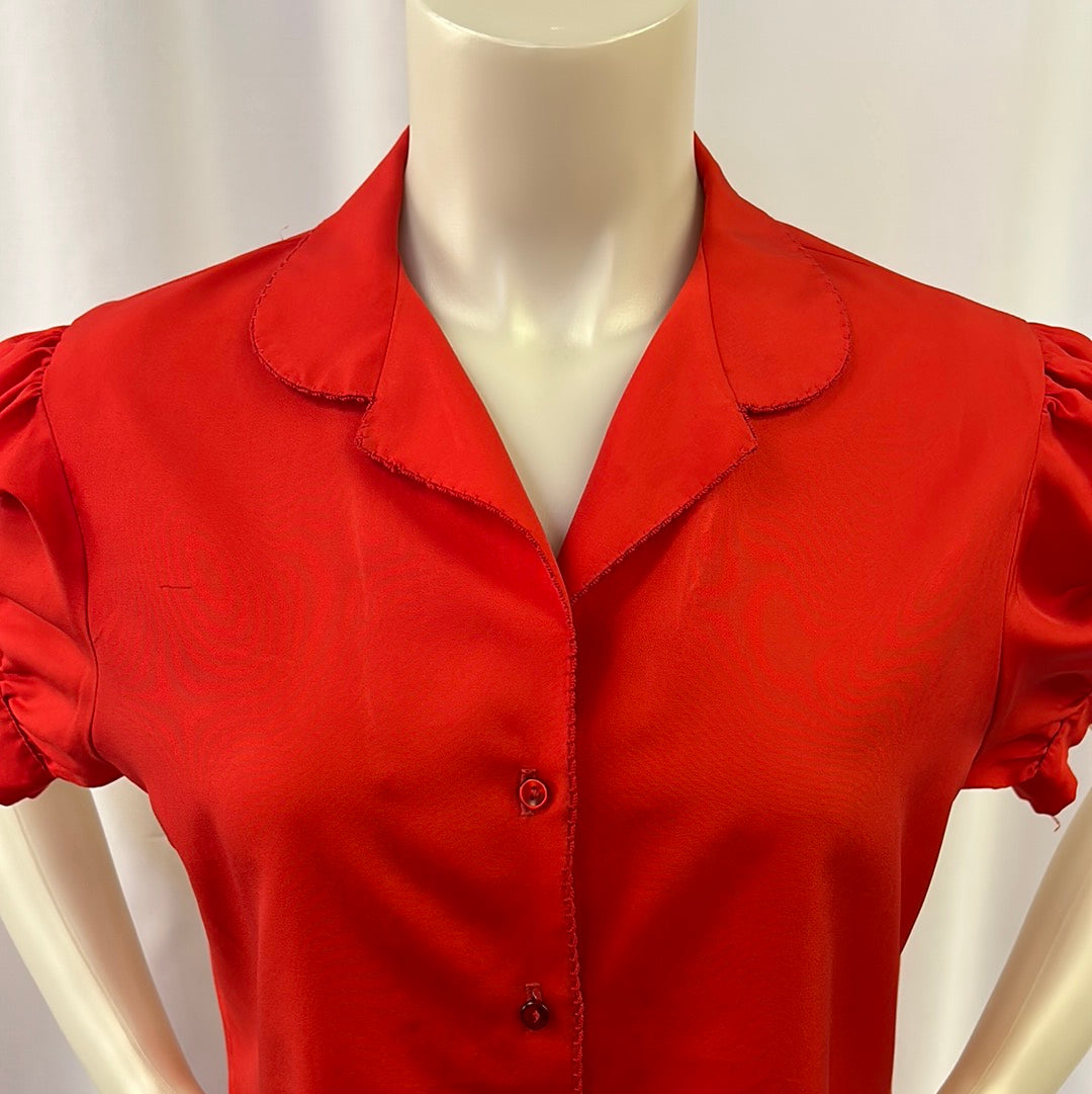 Na’Ma Red Button Up Blouse