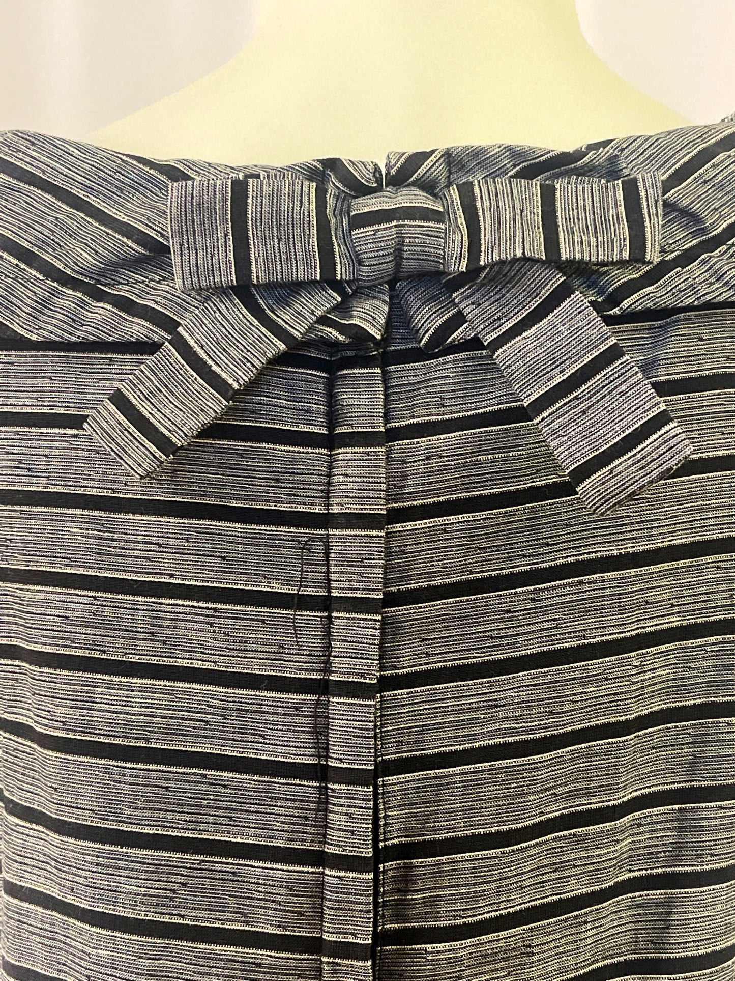 50s Black & White Striped Wiggle Dress