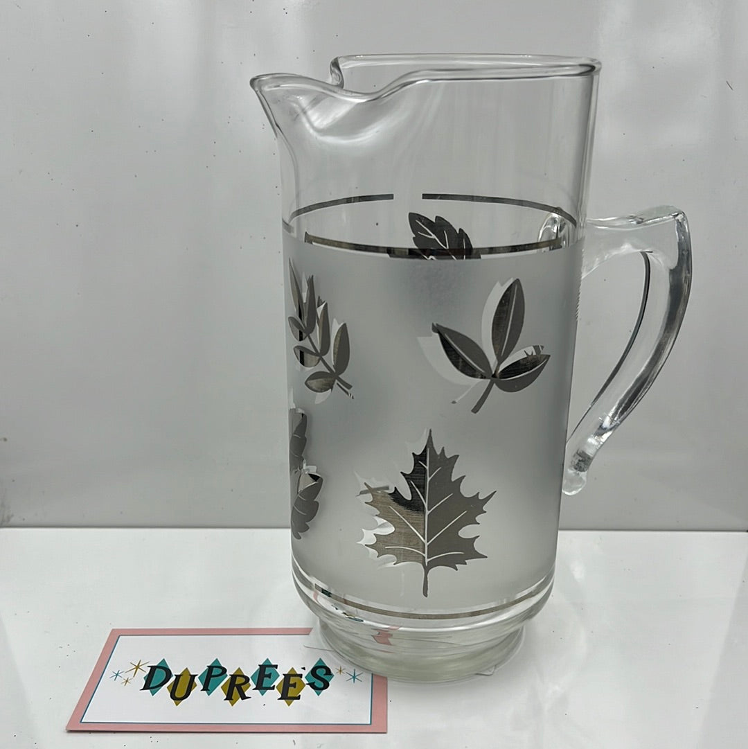 Mini Libby Glass Silver Leaves Pitcher