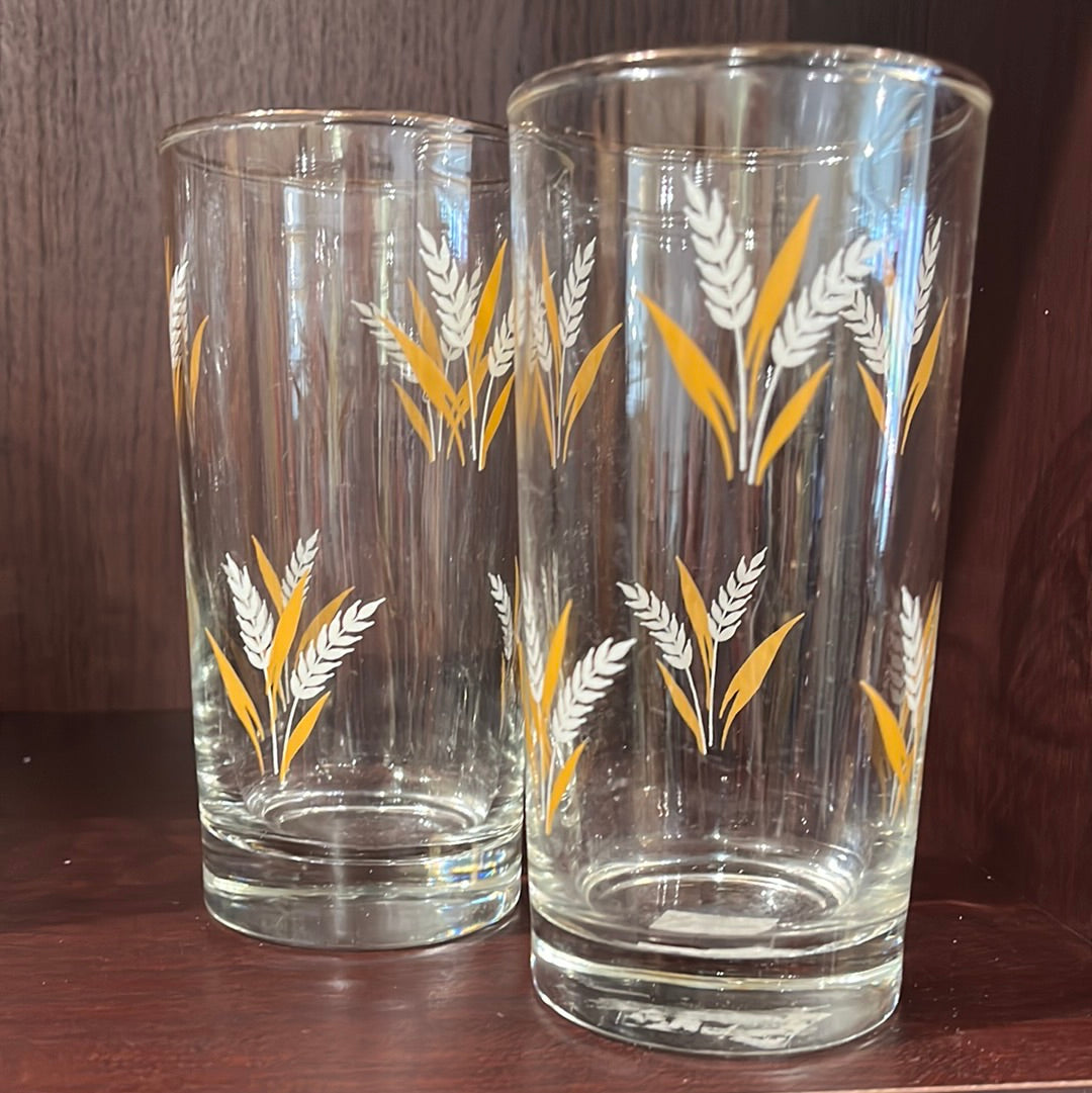 Libbey White and Gold Wheat Glasses