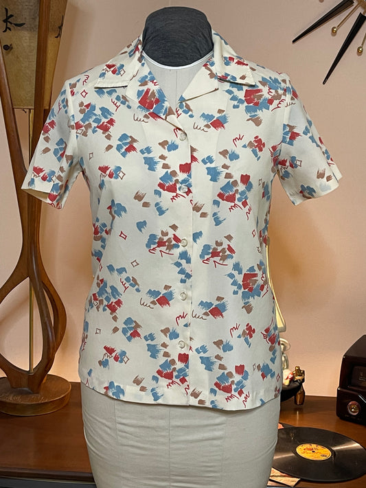 Cream Multi-Colored Shirt