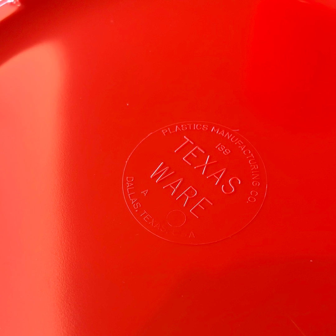 Red Texas Ware acrylic place setting