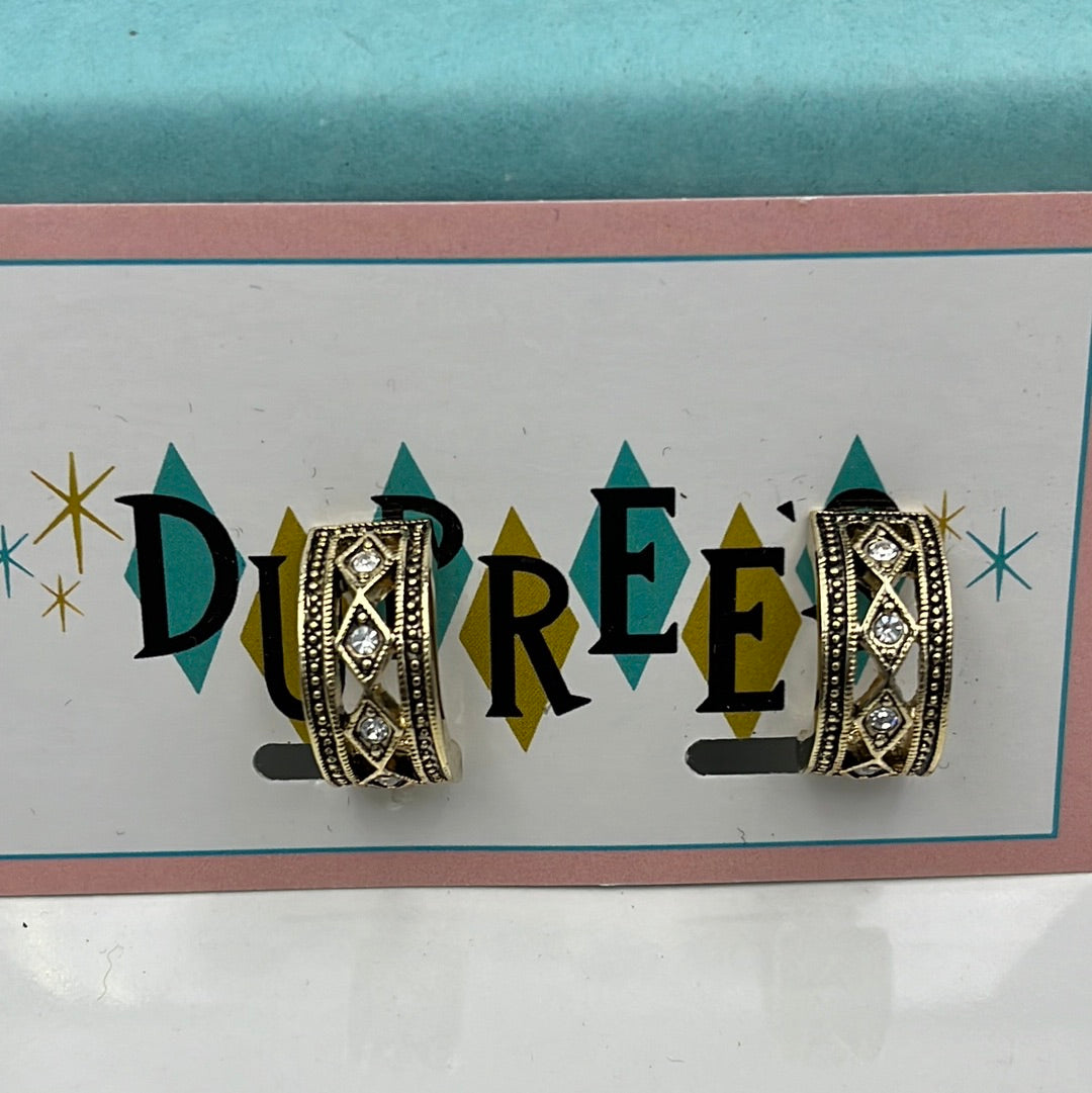 Gold partial hoop clip on earring