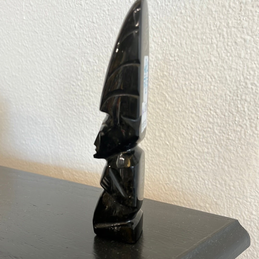 Obsidian Aztec figure