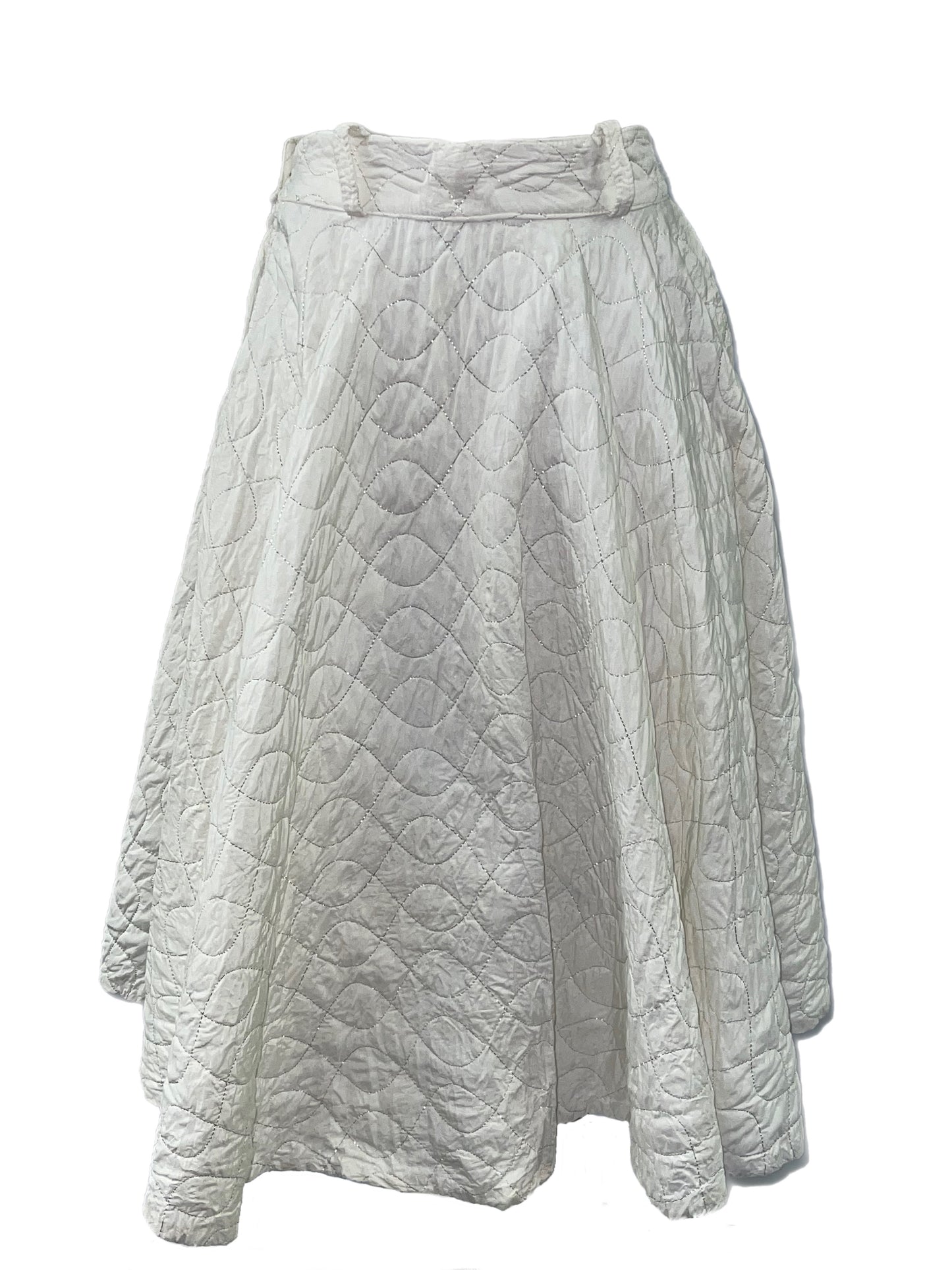 50s Ivory Quilted Skirt