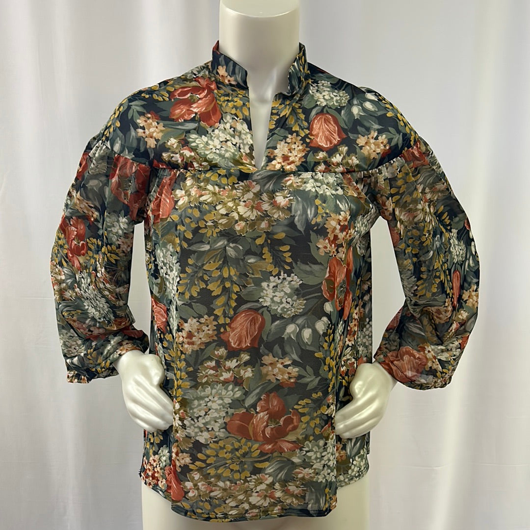 Women’s Sheer Floral Blouse