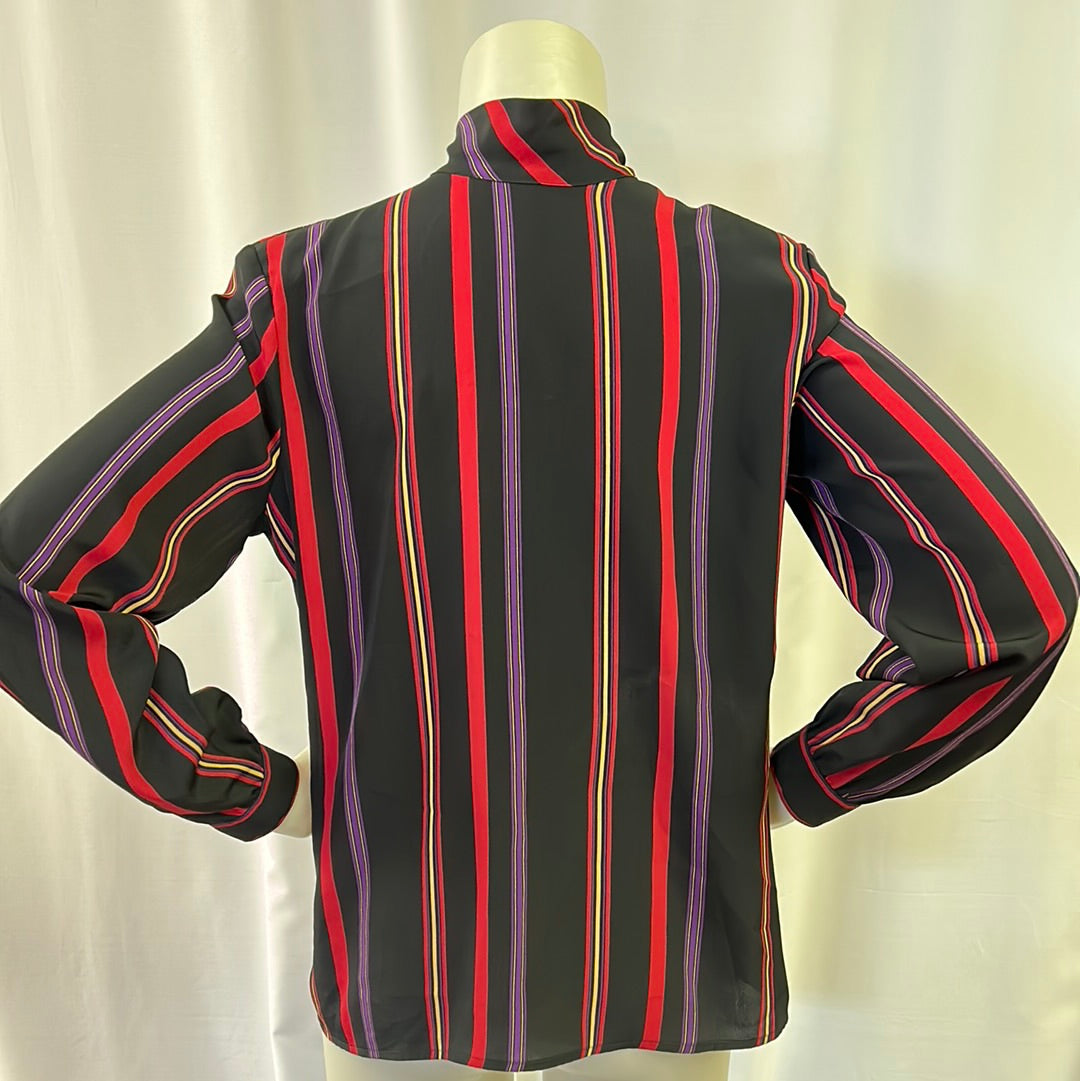 60s Vertical Striped Blouse