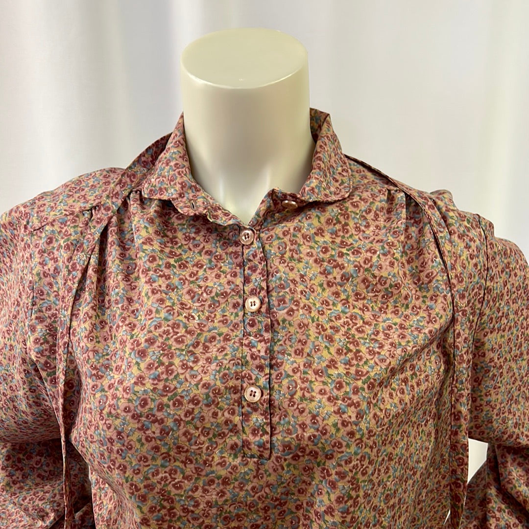 60s Multi-Colored Floral Blouse