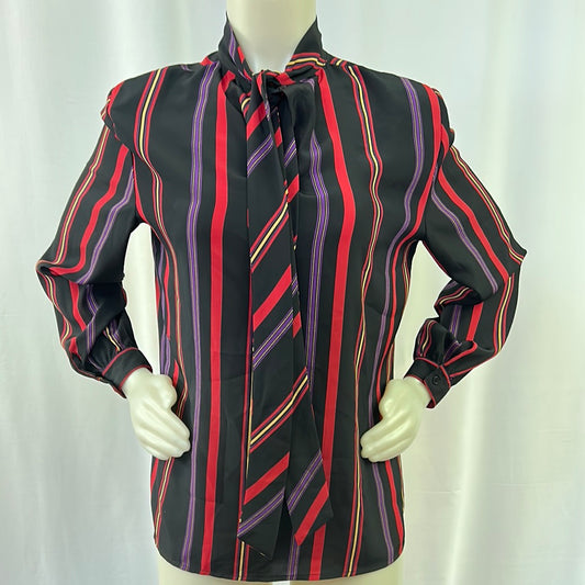 60s Vertical Striped Blouse