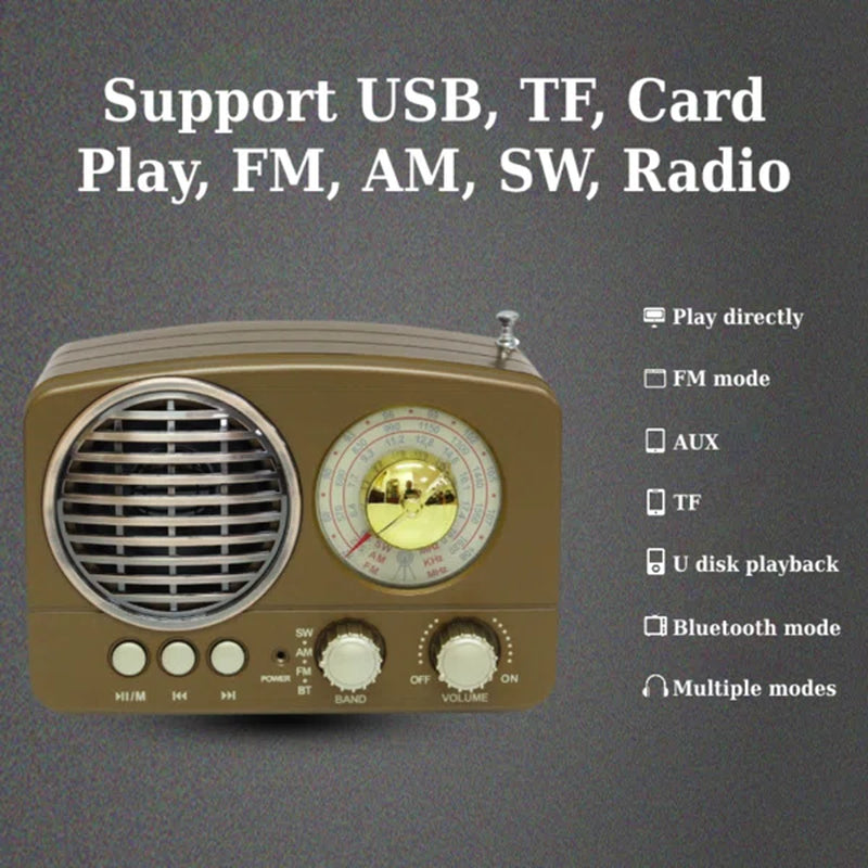 Vintage Retro Decorative Radio with Bluetooth