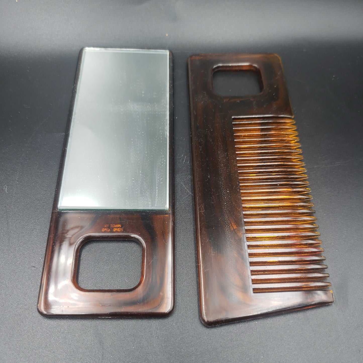 Travel mirror and comb set