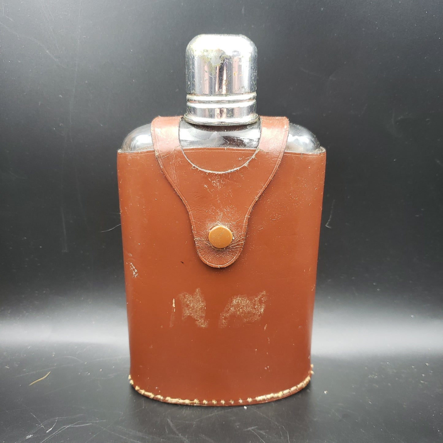 Glass Flask with Leather Pouch