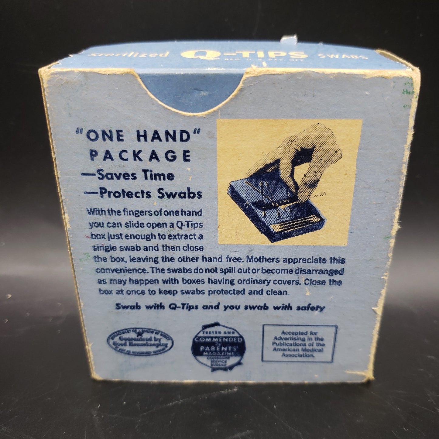 Vintage Q-Tips Box