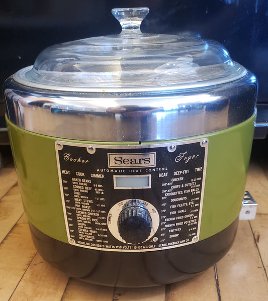 Avacado Green Sears Cooker Deep-Fryer