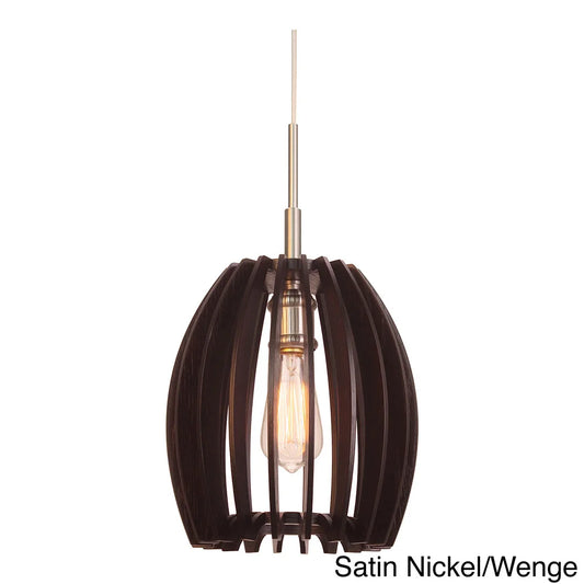 Canopy 1-Light Crescendo Wood Slat Pendant