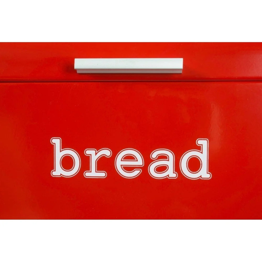 Stainless Steel Bread Box Storage Container for Kitchen Counter Loaves, Red